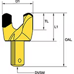 51mm (2") Drilling Diameter • Two Prong • Square .625" Drive