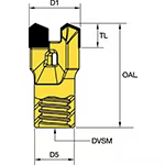 25,6mm (1-1/64") Drilling Diameter • Two Prong • DIN 405 Drive
